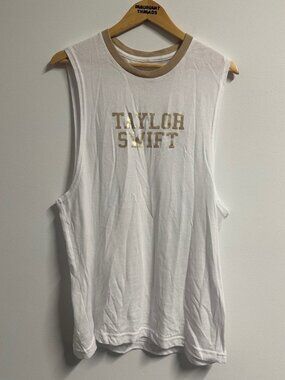 Taylor Swift White Gold Muscle Tank Tour Tank Top Large